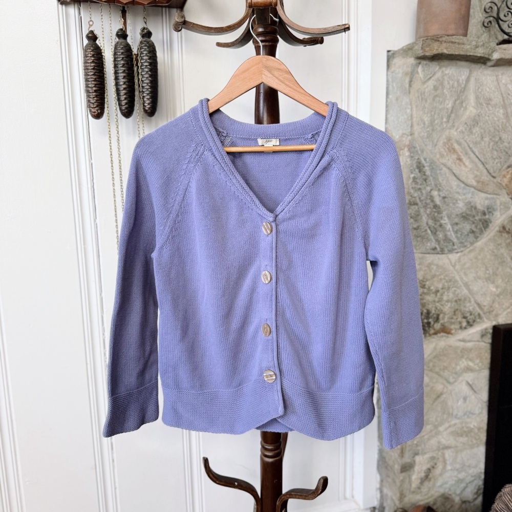 Cotton Lavender Purple V Neck Cardigan Sweater women’s medium